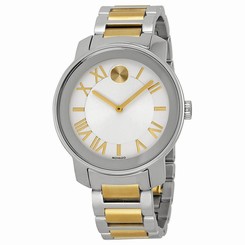 NWT UNISEX MOVADO (3600208) BOLD TWO TONE GOLD SILVER STRAP WATCH
