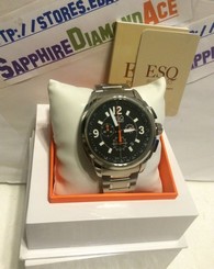 ESQ by Movado Excel 47mm Black Dial Chrono Men's Watch 07101381 Low Shipping NEW