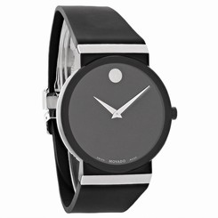 Movado Sapphire Synerg Mens Black Dial Rubber Strap Swiss Quartz Watch 0606780