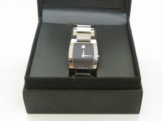 Men's Movado 0606499 Fiero Tonneau Tungsten Carbide Bracelet Watch