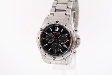 Men's Movado 260076 SERIES 800 Chronograph Stainless Steel Black Dial Watch