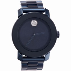 Movado Women's Swiss Bold Ink Blue Stainless Steel Bracelet Watch 3600388