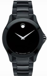 Movado Masino 0607035 Black Dial Black PVD Stainless Steel Men's Watch