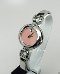 Womens Swiss Movado Vivo 0605760 Bangle Pink Museum Dial Stainless Steel Watch