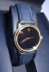 MOVADO Museum Quartz 18K Plated Stainless Steel Sapphire Watch MO 01.3.34.6003