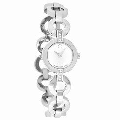 Movado Bela Moda Diamond Ladies MOP Stainless Steel Swiss Quartz Watch 0606352