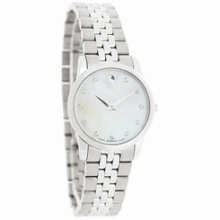 Movado Museum Series Ladies MOP Diamond Swiss Quartz Watch 0606612