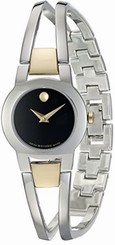 Movado Amorosa 0606893 Quartz Black Dial Stainless Steel Womens Watch
