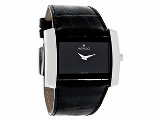 BRAND NEW WOMENS MOVADO (0605197) ELIRO BLACK ALLIGATOR LEATHER STRAP WATCH