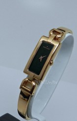 Womens Ladies Swiss Movado Vivo 0605754 Bangle Black Dial 18K Gold Plated Watch