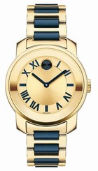 Movado Bold 32mm Unisex Gold Steel Quartz Watch 3600355