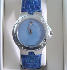 Ladies MOVADO SE Blue MOP Dial Stainless Steel Swiss Quartz Watch