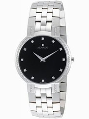 mens authentic 0605585 Movado Faceto factory Diamond Accented St.Steel Watch