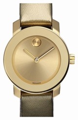BRAND NEW MOVADO BOLD 3600339 OLIVE LEATHER STRAP GOLD STEEL CASE WOMEN'S WATCH