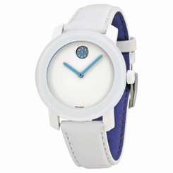 BRAND NEW WOMENS MOVADO (3600178) BOLD CRYSTAL LIGHT BLUE WHITE DIAL WATCH