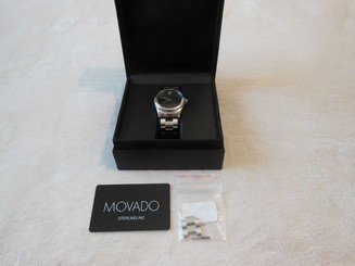 Movado Black Dial 27.1.14.1132 Men's Stainless Steel Sapphire Sport Watch