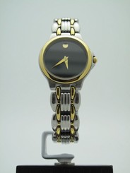 Movado 81-E4-9836 Ladies Two Tone Black Museum Dial Swiss Quartz Watch