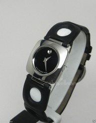 Womens Authentic Swiss Movado Dolca 0605679 Stainless W/ Leather Strap Watch