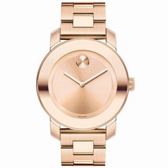 Movado Bold Rose Dial Rose Gold Ion-Plated Stainless Steel Quartz Watch 3600342