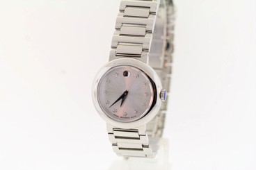 Ladies Movado 0606789 CONCERTO Stainless Steel Silver Dial Diamond Accent Watch