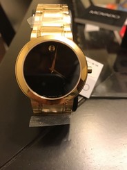 Movado Swiss Stiri Men's Gold Tone Slim Quartz Watch 0606941