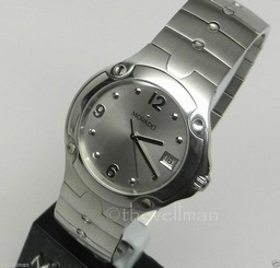 Mens Authentic Swiss Movado SE Sports Edition 0604745 Date Dial Stainless Watch