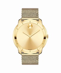 Movado Bold Gold Dial Gold Tone Mesh Mens Watch 3600373