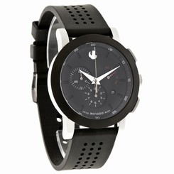 Movado Museum Mens Black Dial Chronograph Swiss Quartz Watch 0606545 722631418473