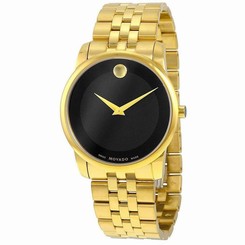 MOVADO MEN'S MUSEUM CLASSIC 40MM GOLD PLATED CASE SWISS QUARTZ WATCH 0606997