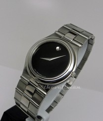Men's Authentic Swiss Dominion Movado 0604373 Black Museum Dial Used Watch