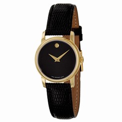 NEW Movado Collection Women's Quartz Watch 2100006 Black/Gold Ladies