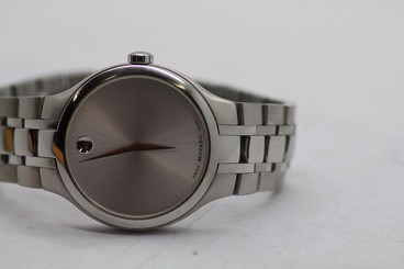 Movado Swiss Stainless Steel Museum 01.1.14.1085 Mens Wristwatch Silver Dial