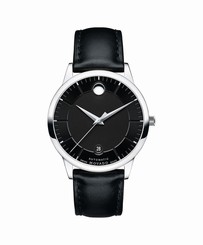 Movado 1881 Automatic 0606873 Black Dial Leather Band Mens Watch