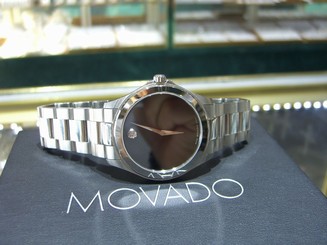 Movado Museum 84-E7-1891 high fashion SS 38.5mm quartz men's watch pre owned
