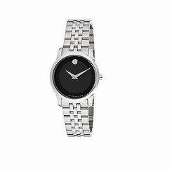 Movado 0606505 Museum Black Dial Steel Bracelet Women's Watch 606505