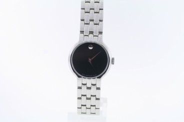 Ladies Movado 0606338 VETURI Stainless Steel Black Dial Watch