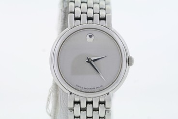 Ladies Movado 0605616 CERTA Stainless Steel Bracelet Silver Dial Watch