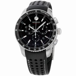 Movado Series 800 Quartz Black Dial Leather Strap Men's Watch 2600096 845960040877