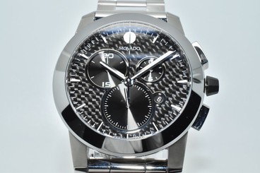 Movado Vizio Black Carbon Fiber Stainless Steel Mens Watch 0606551 885997026284