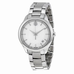 MOVADO WOMEN'S STEEL BRACELET & CASE SWISS QUARTZ MOP DIAL WATCH 0606978