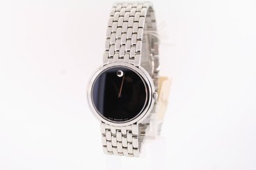 Men's Movado 0605613 CERTA Black Dial Stainless Steel Watch