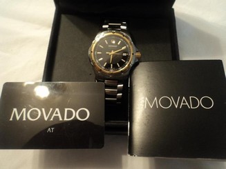 NEW DISPLAY MODEL MOVADO MEN'S 2600088 SERIES 800 TWO-TONED BLK WATCH (BJ)
