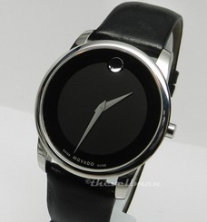 Mens Authentic Swiss Movado Museum Classic Stainless 40mm 0606502 Black Watch