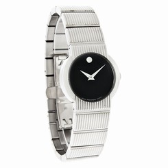 Movado Concerto Ladies Black Dial Swiss Quartz Bracelet Dress Watch 0604422