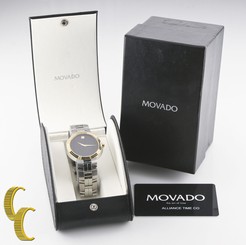 Movado Men's 2-Tone Stainless Steel Quartz Watch Museum Dial 81 E7 1851 Inc. Box