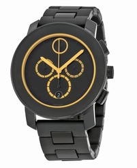 Movado Bold 3600275 Chronograph Black Dial Black Stainless Steel Band Men's Watc