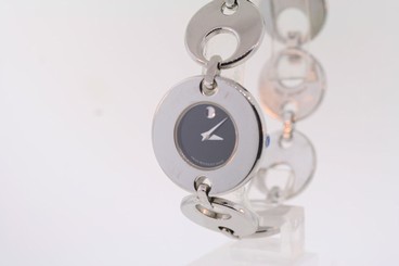 Ladies Movado 0605918 Buleto Stainless Steel Black Dial Watch