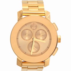 Movado Women's Swiss Chronograph BOLD Gold Bracelet Watch 38mm 3600358