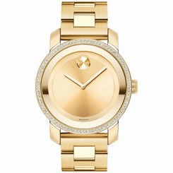 New Movado Bold Gold-Tone Stainless Steel Women's Diamond Watch 3600150