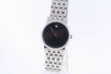 Ladies Movado 0605343 Horwitt Stainless Steel Black Dial Automatic Watch